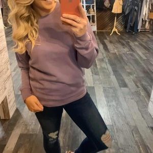 Light sweatshirt for a cold evening, purple, small